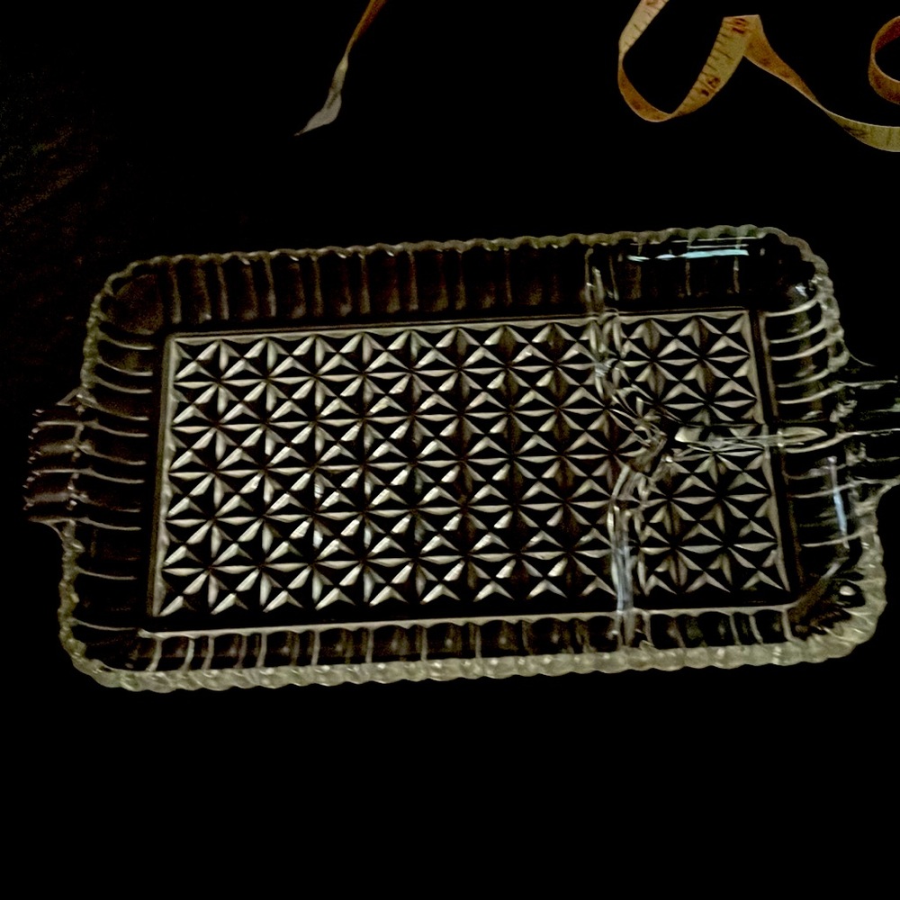 Vintage crystal trays with handles